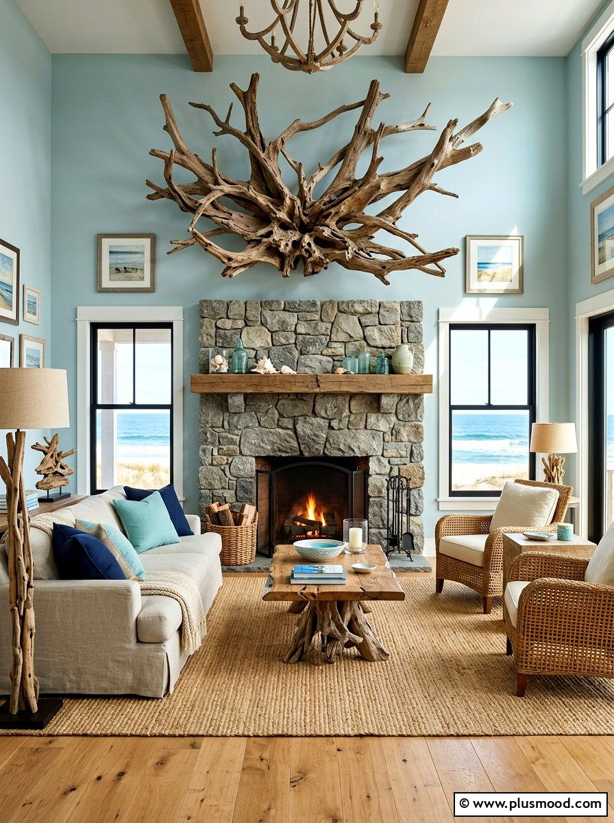 Driftwood Art Living Room - 25 summer living room decor ideas
