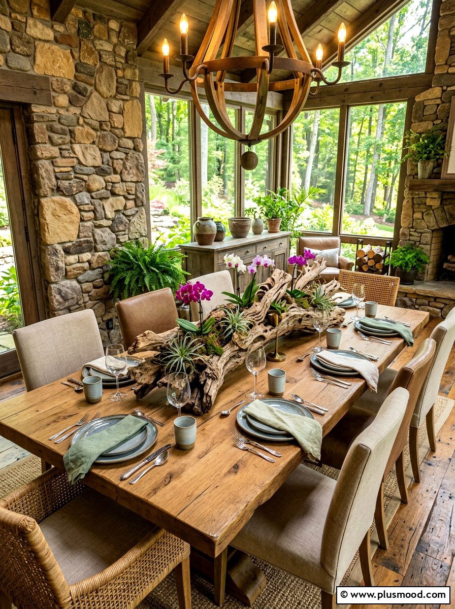 Driftwood Branch Floral Runner - 25 summer centerpieces for home ideas