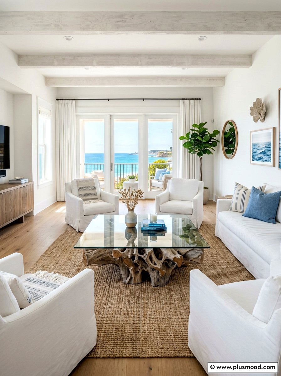 Driftwood Coffee Table - 25 easy summer home ideas