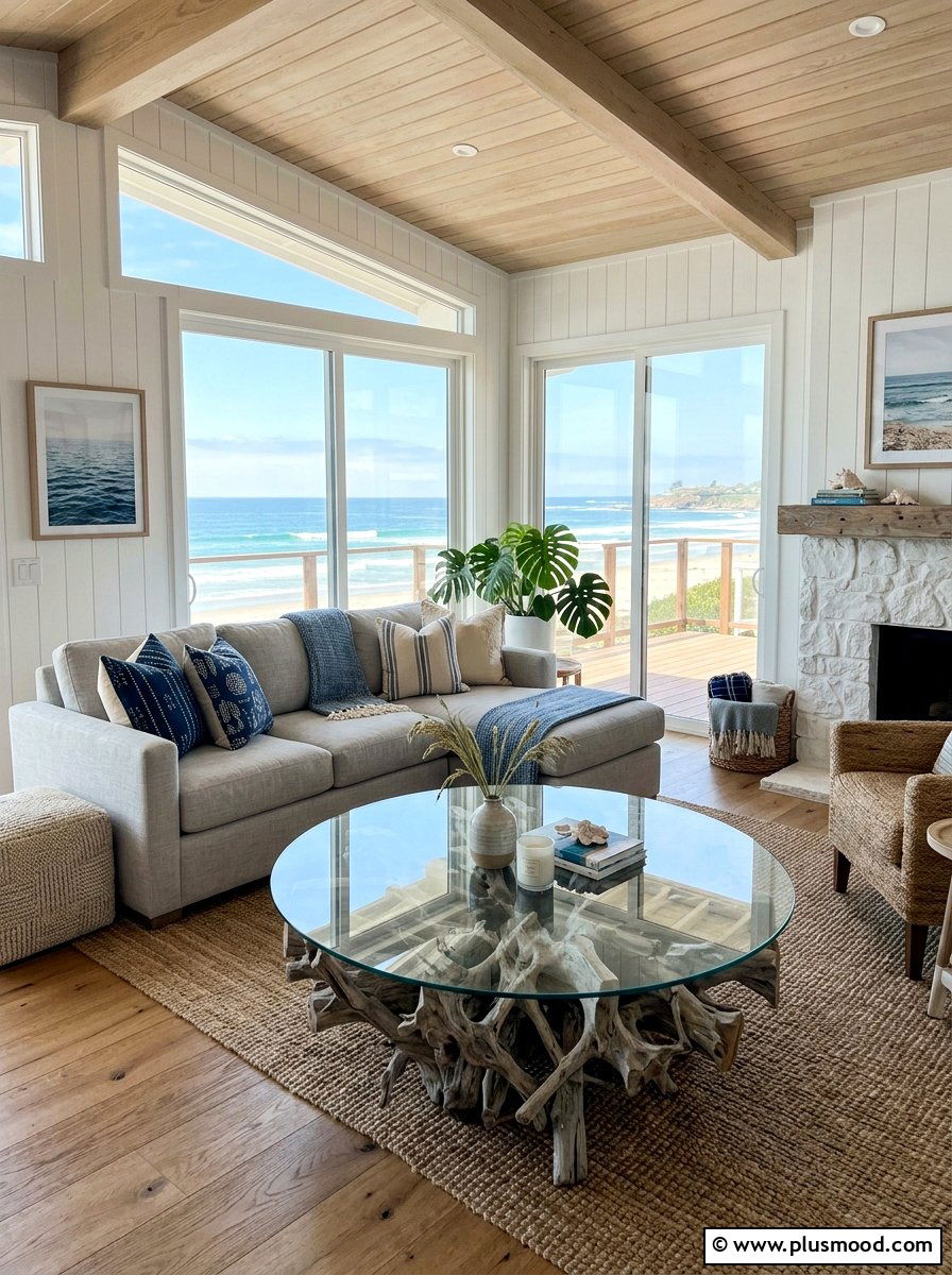 Driftwood Coffee Table - 25 simple summer home decor ideas