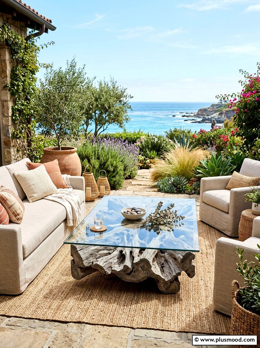 Driftwood Coffee Table - 25 summer boho patio ideas