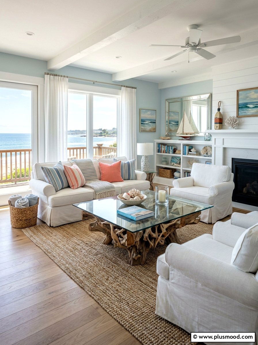 Driftwood Coffee Table - 25 summer driftwood decor ideas