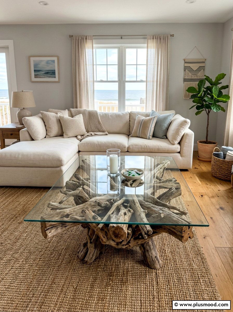Driftwood Coffee Table - 25 best summer home decor ideas
