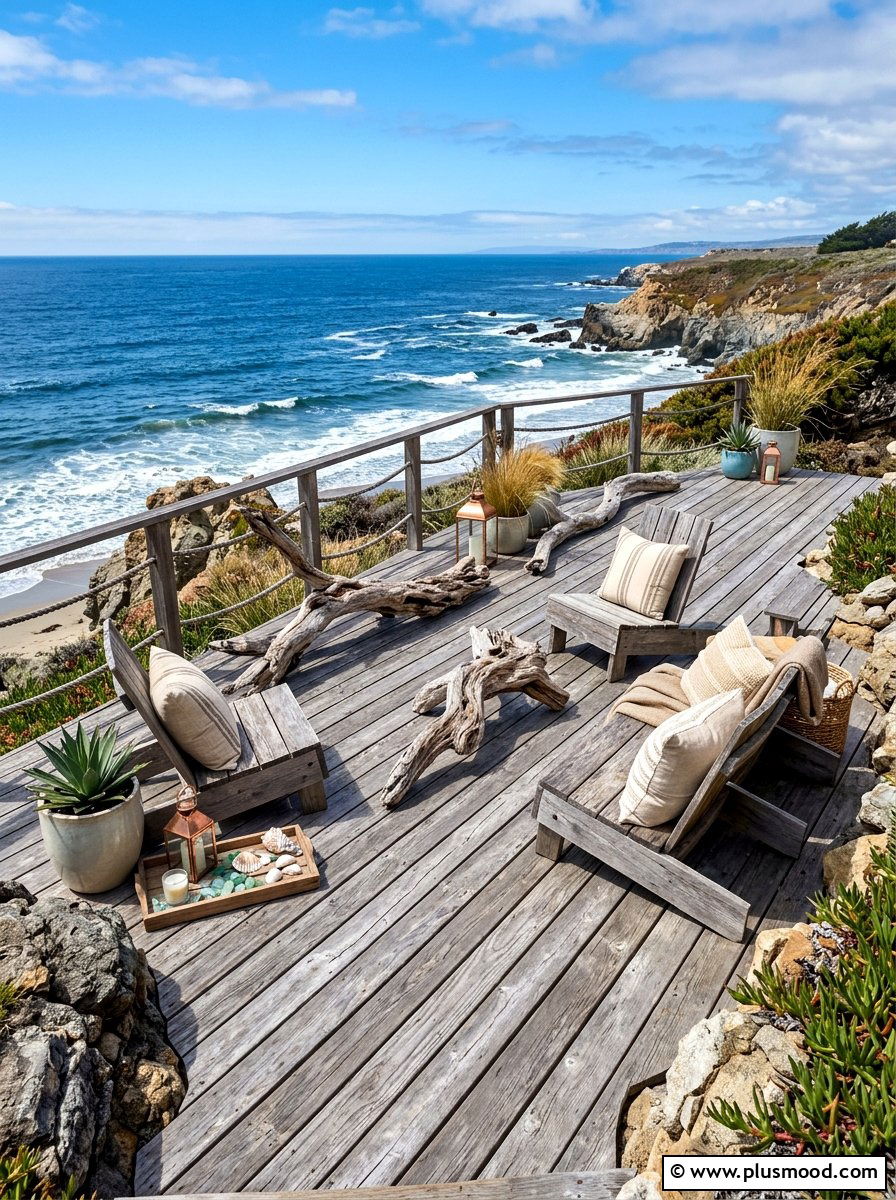 Driftwood Deck Layout - 25 summer coastal outdoor entertaining ideas