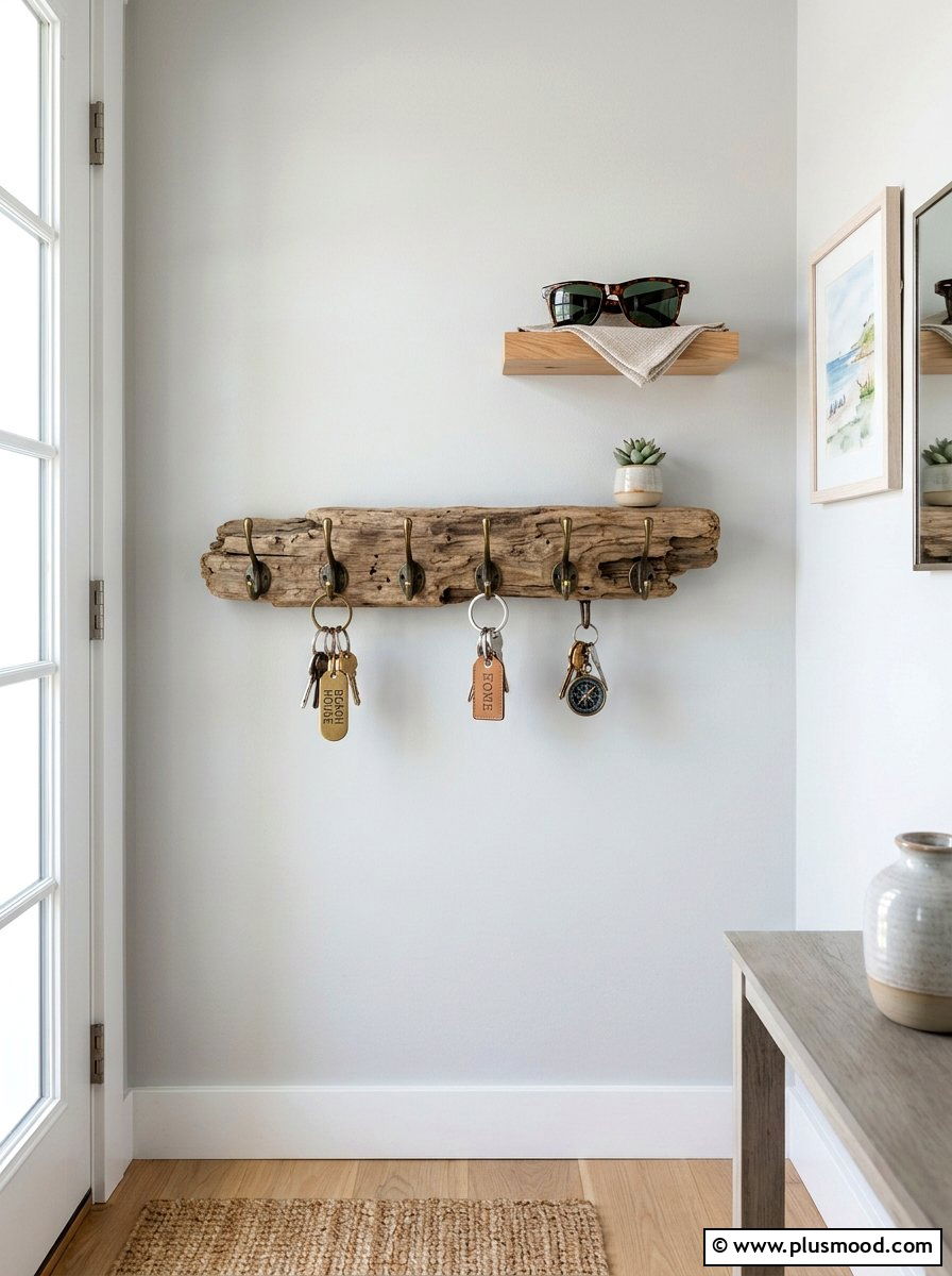 Driftwood Key Holder - 25 summer driftwood decor ideas
