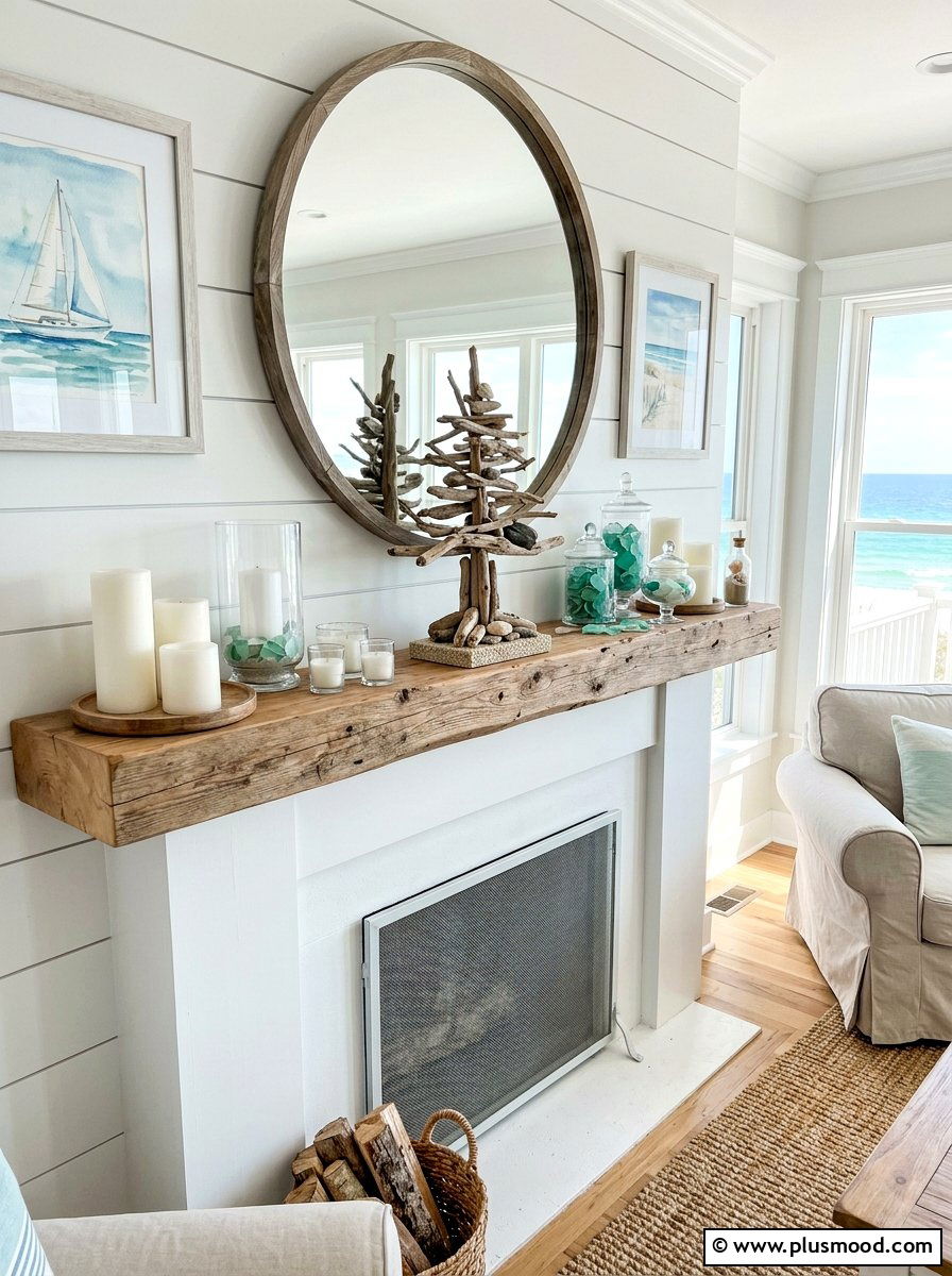 Driftwood Tabletop Tree - 25 summer driftwood decor ideas