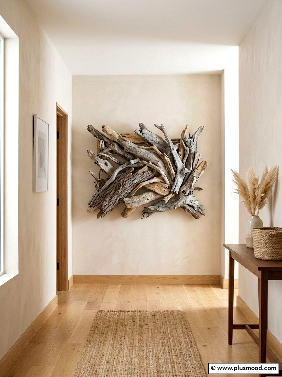 Driftwood Wall Art Focal - 25 summer beach house decorating ideas