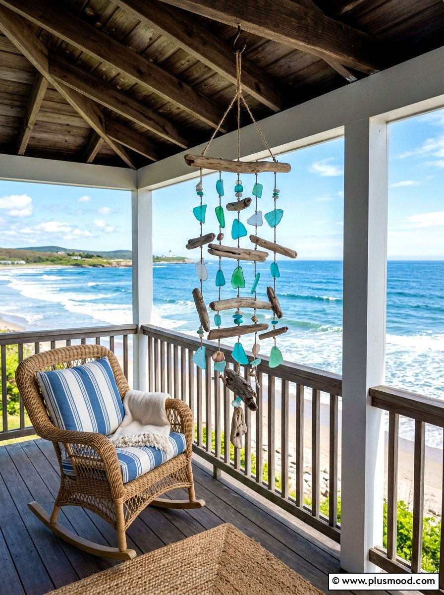 Driftwood Wind Chime - 25 summer driftwood decor ideas