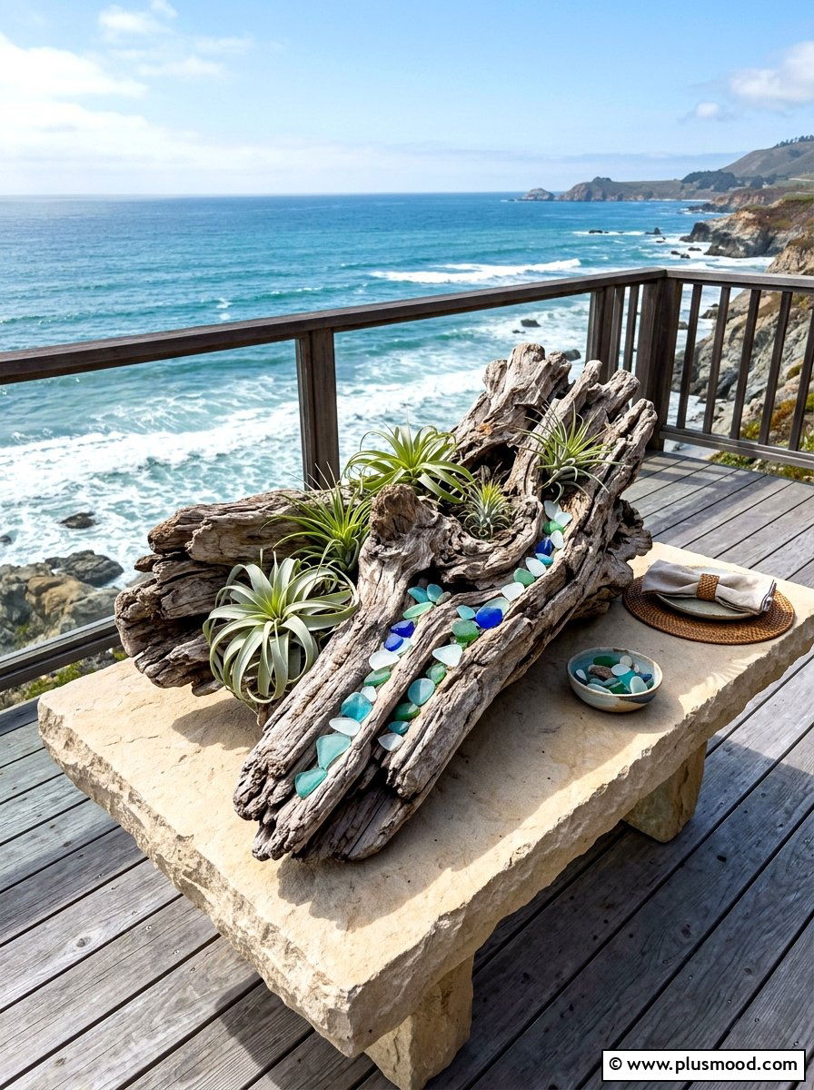 Driftwood beach table decor - 25 summer outdoor centerpiece ideas