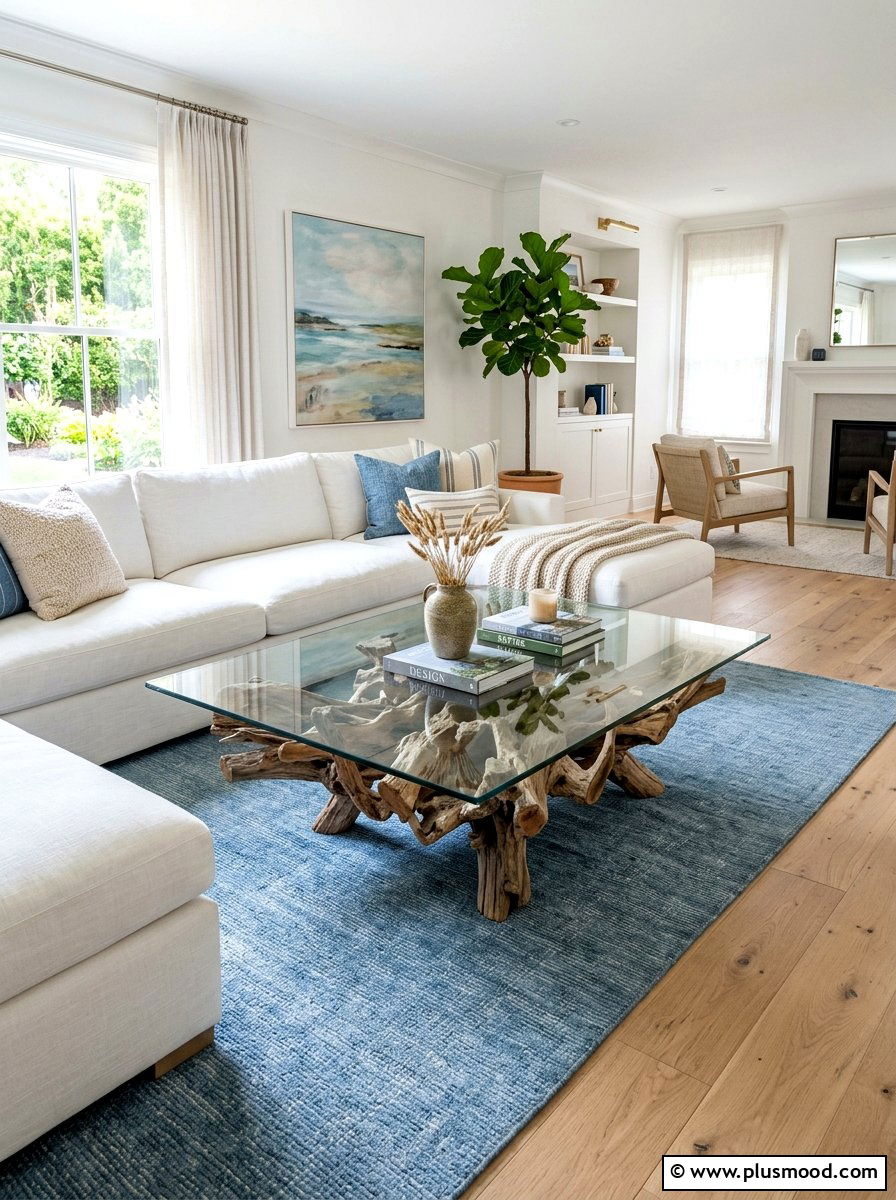 Driftwood coffee table - 25 trending summer home decor ideas