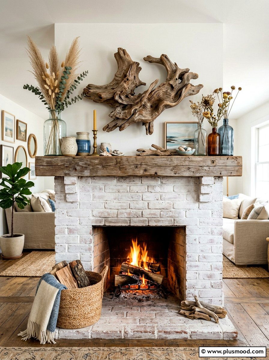 Driftwood decor - 25 boho summer living room ideas