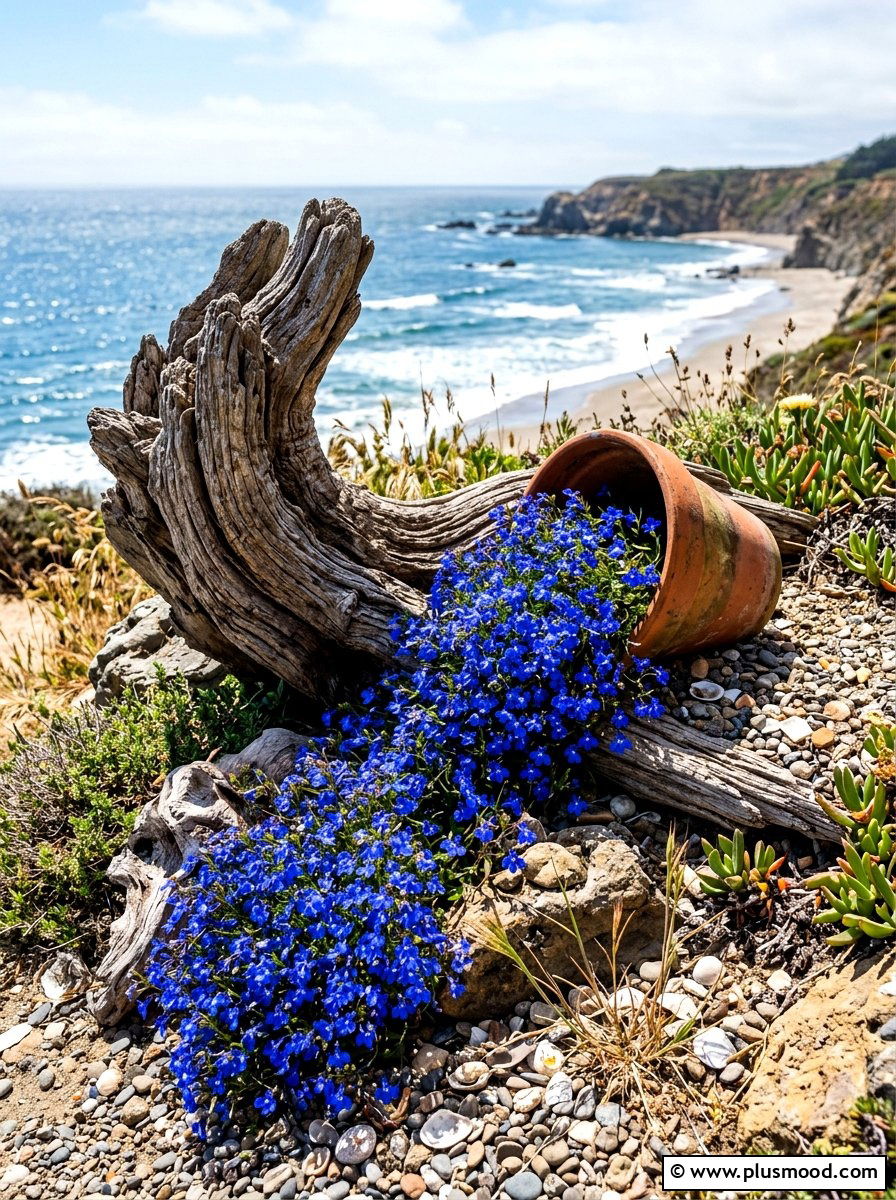 Driftwood spill pot - 25 summer spill planter ideas
