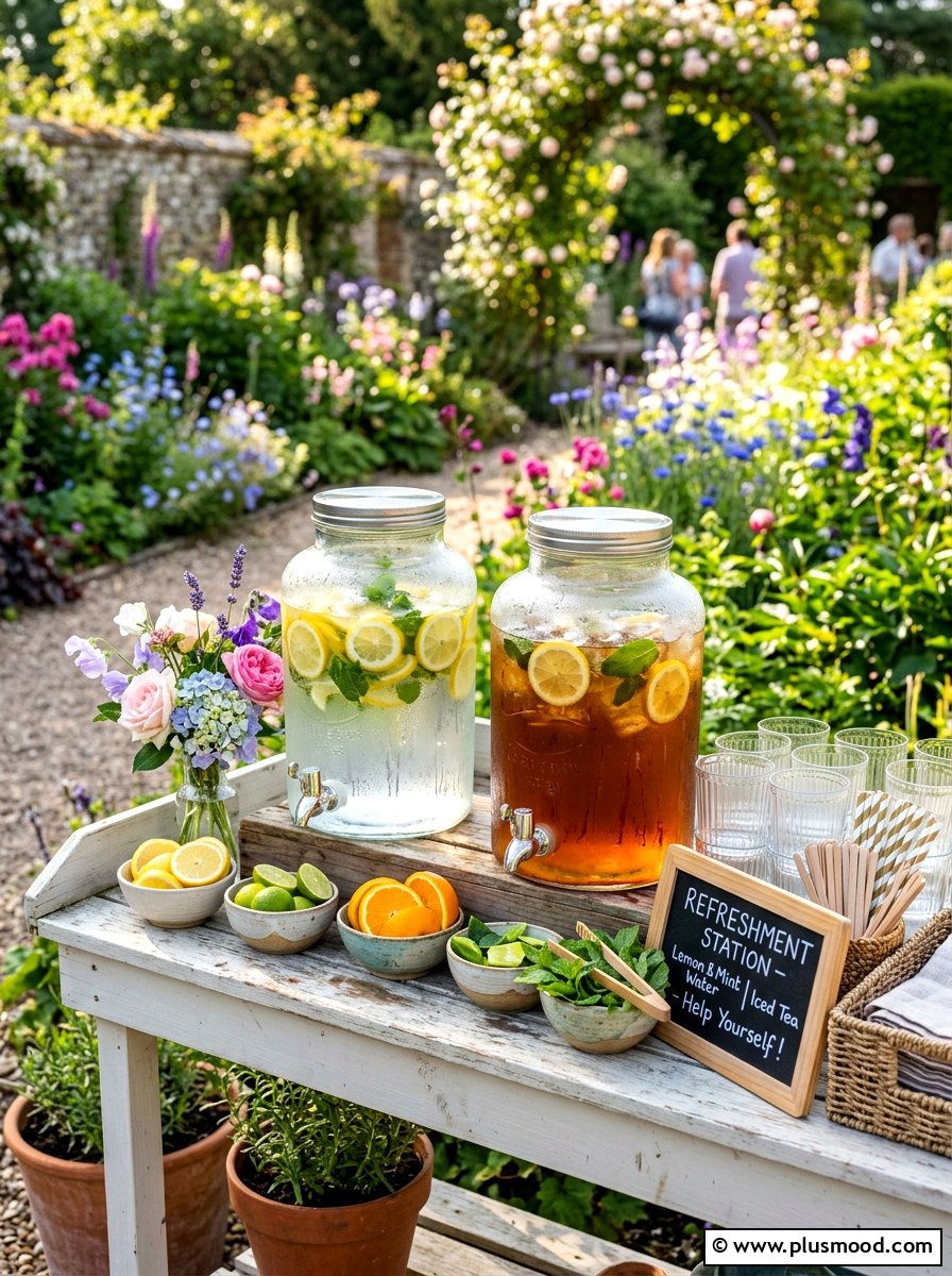 Drink station table - 25 summer outdoor entertaining ideas on a budget
