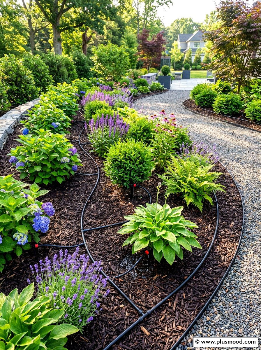 Drip Irrigation System - 25 summer drought tolerant landscaping ideas