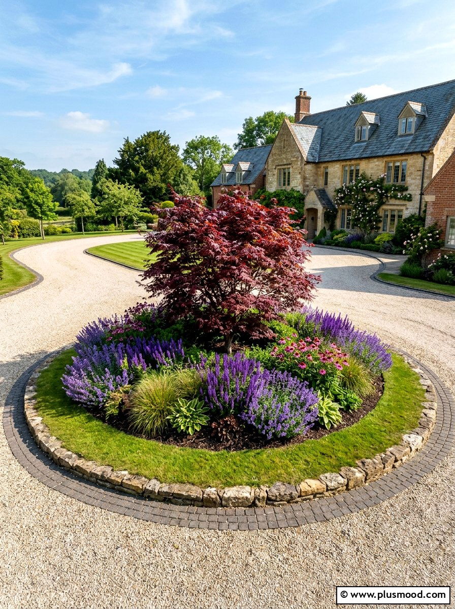Driveway Island Garden - 25 summer driveway landscaping ideas