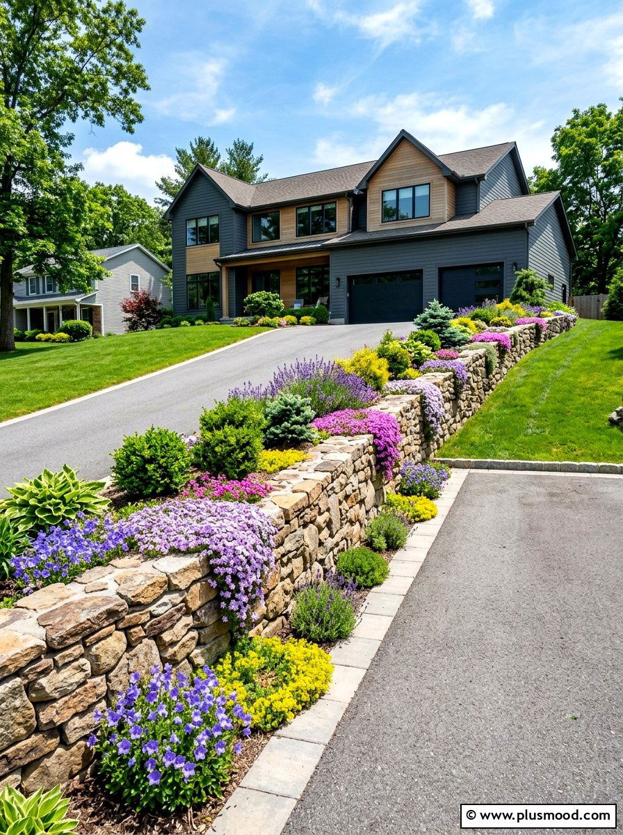 Driveway Retaining Wall Landscaping - 25 summer driveway landscaping ideas