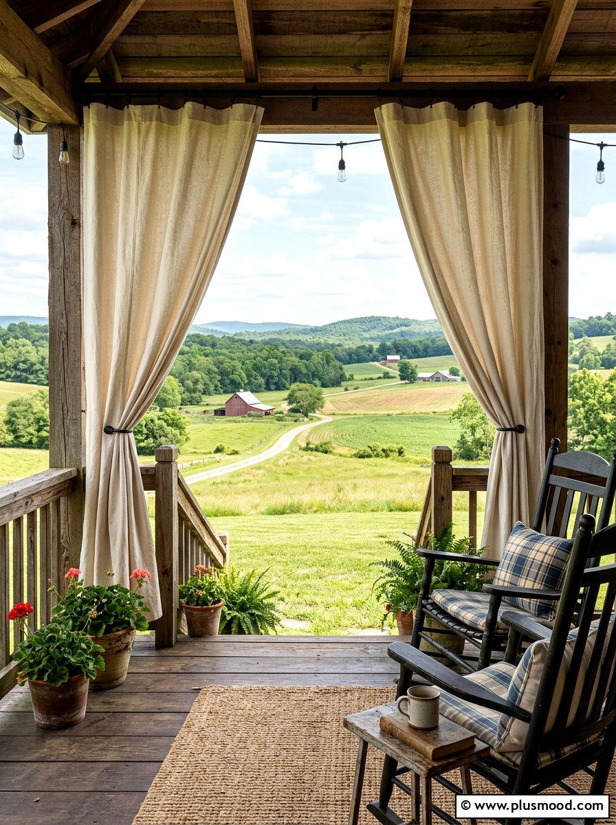 Drop cloth patio curtains - 25 summer patio curtain ideas