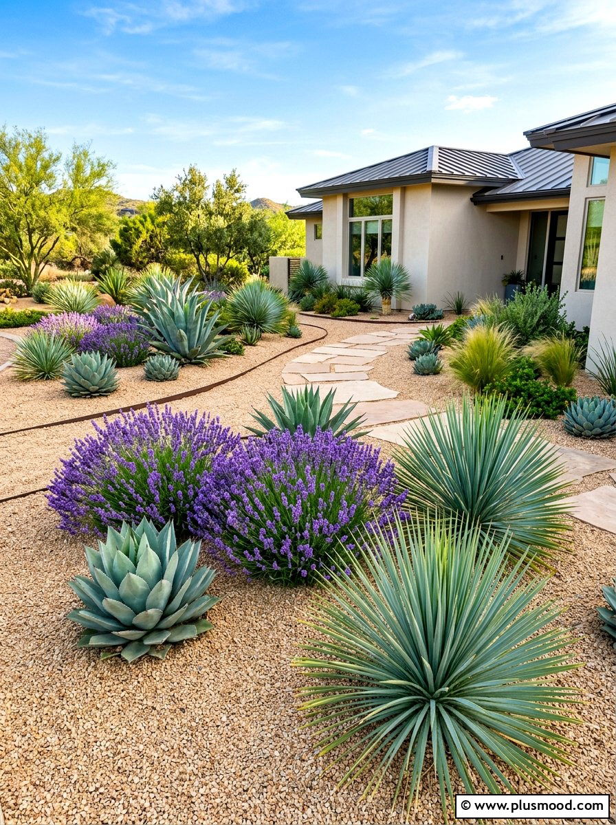 Drought Tolerant Garden - 25 summer tidy front yard ideas