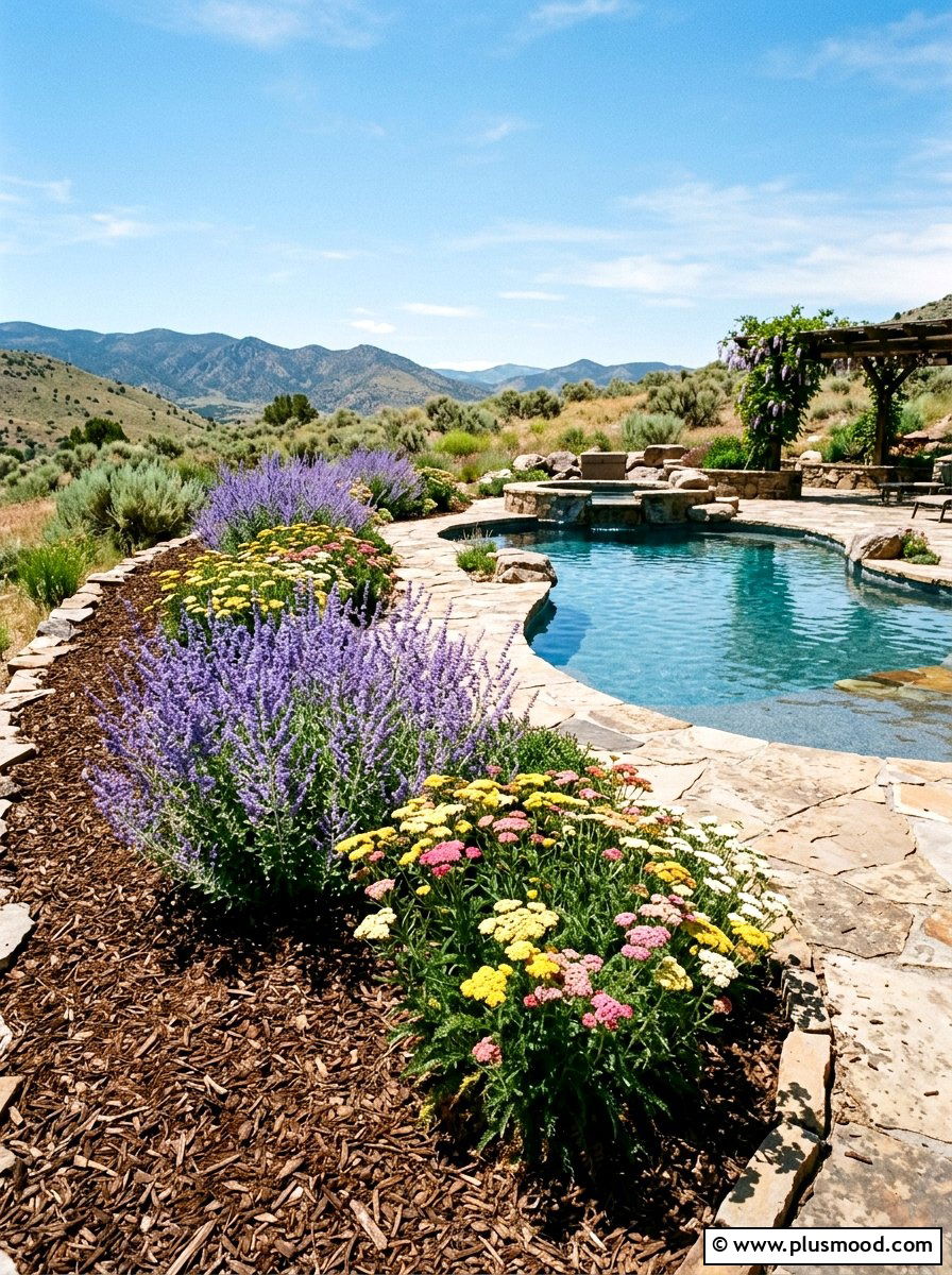Drought Tolerant Pool Mulch - 25 pool landscaping ideas with mulch beds