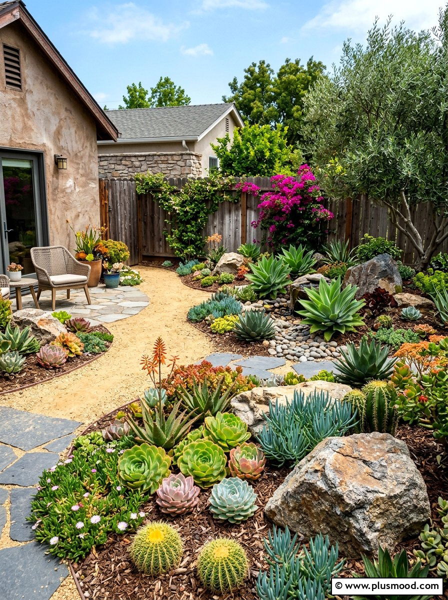Drought Tolerant Small Backyard - 25 small backyard ideas with succulent garden