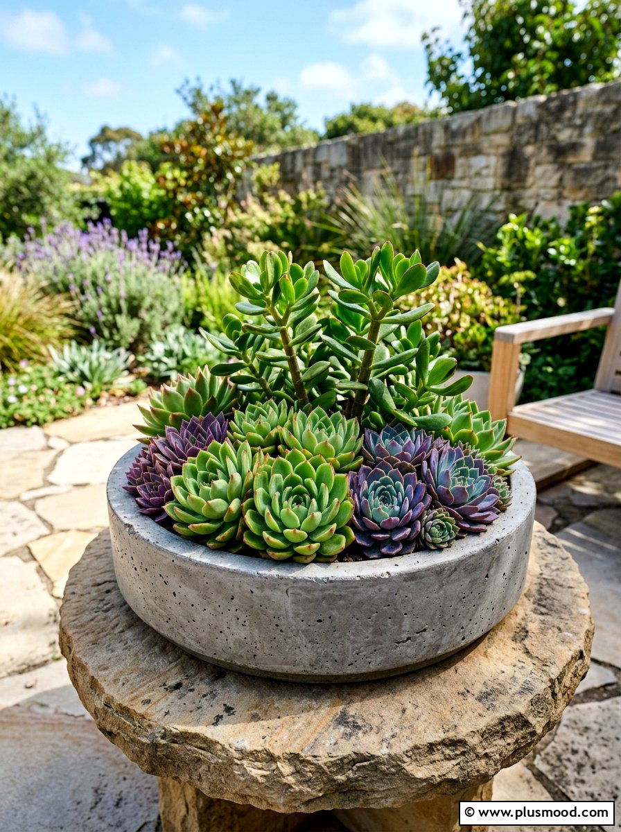 Drought Tolerant Succulent Garden - 25 summer mixed container ideas