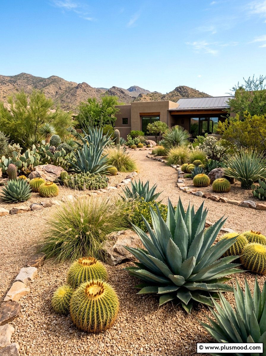 Drought tolerant landscaping - 25 small backyard ideas with cactus garden
