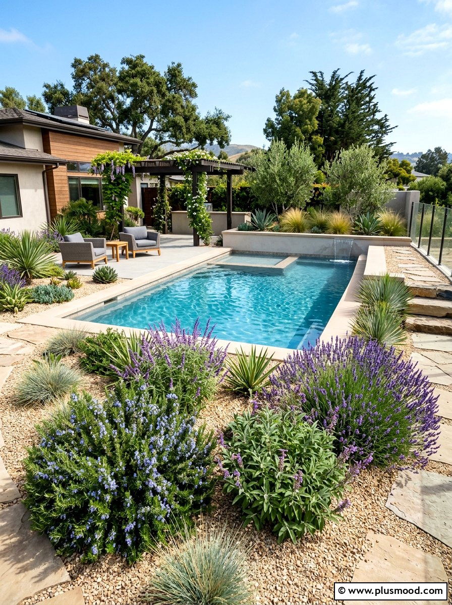 Drought tolerant pool gravel bed - 25 pool landscaping ideas with gravel