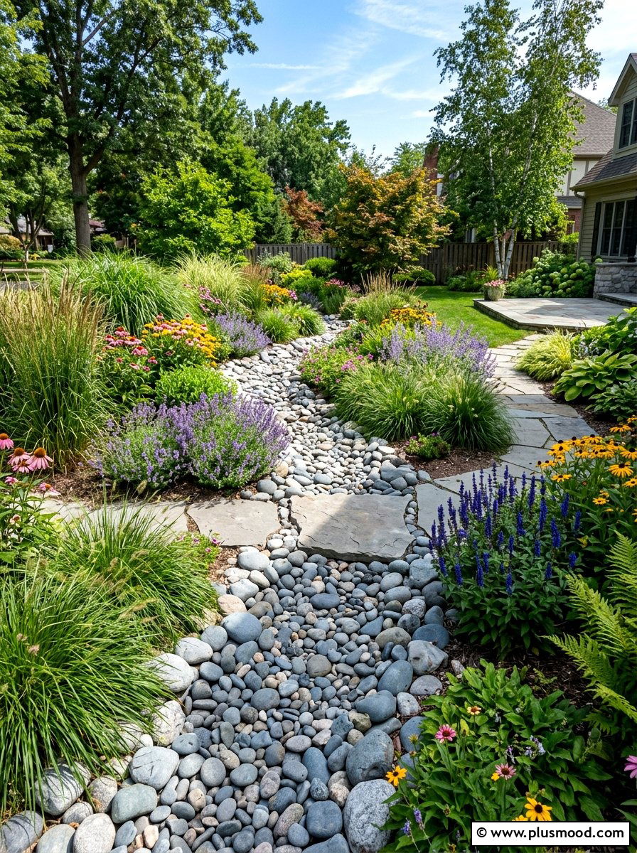 Dry Creek Bed - 25 summer low water landscaping ideas