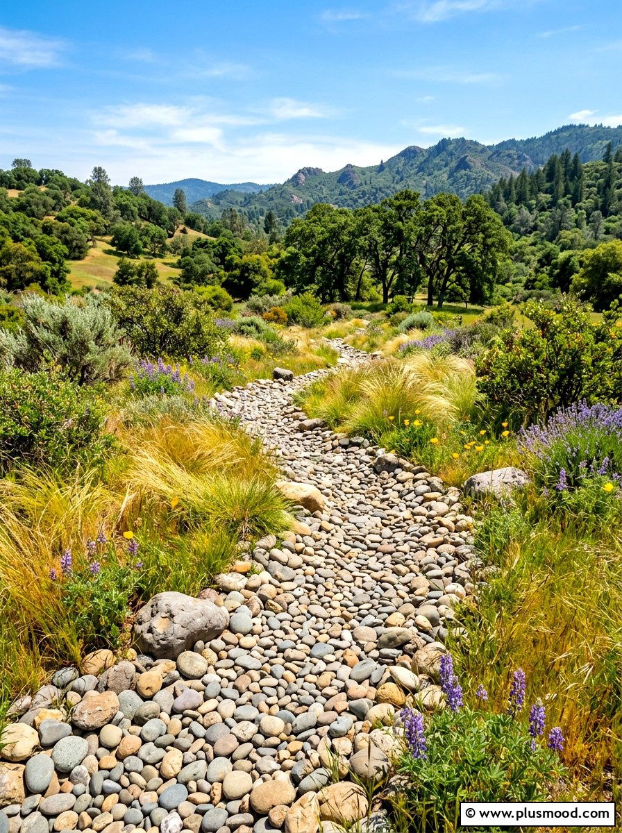 Dry Creek Bed - 25 summer rock landscaping ideas