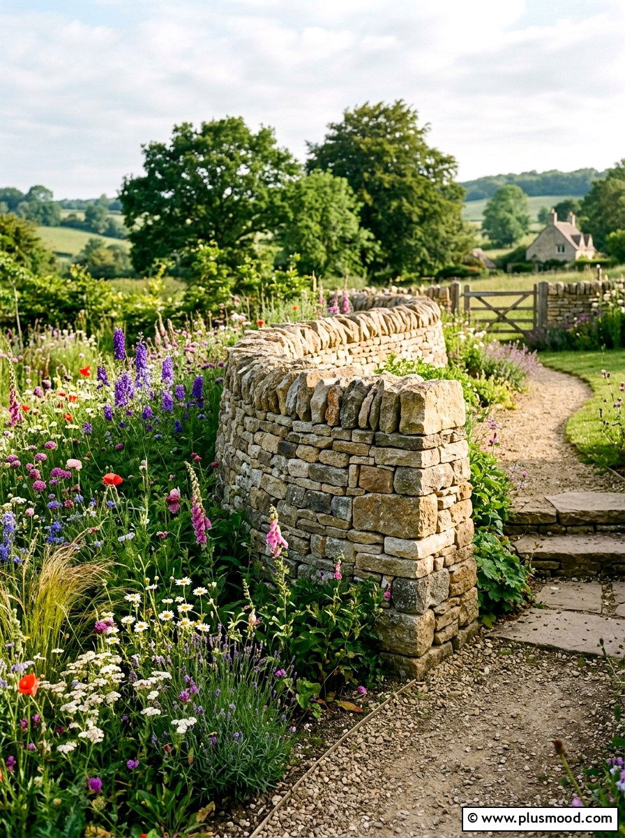 Dry Stack Stone Garden Wall - 25 pool landscaping ideas with stone walls