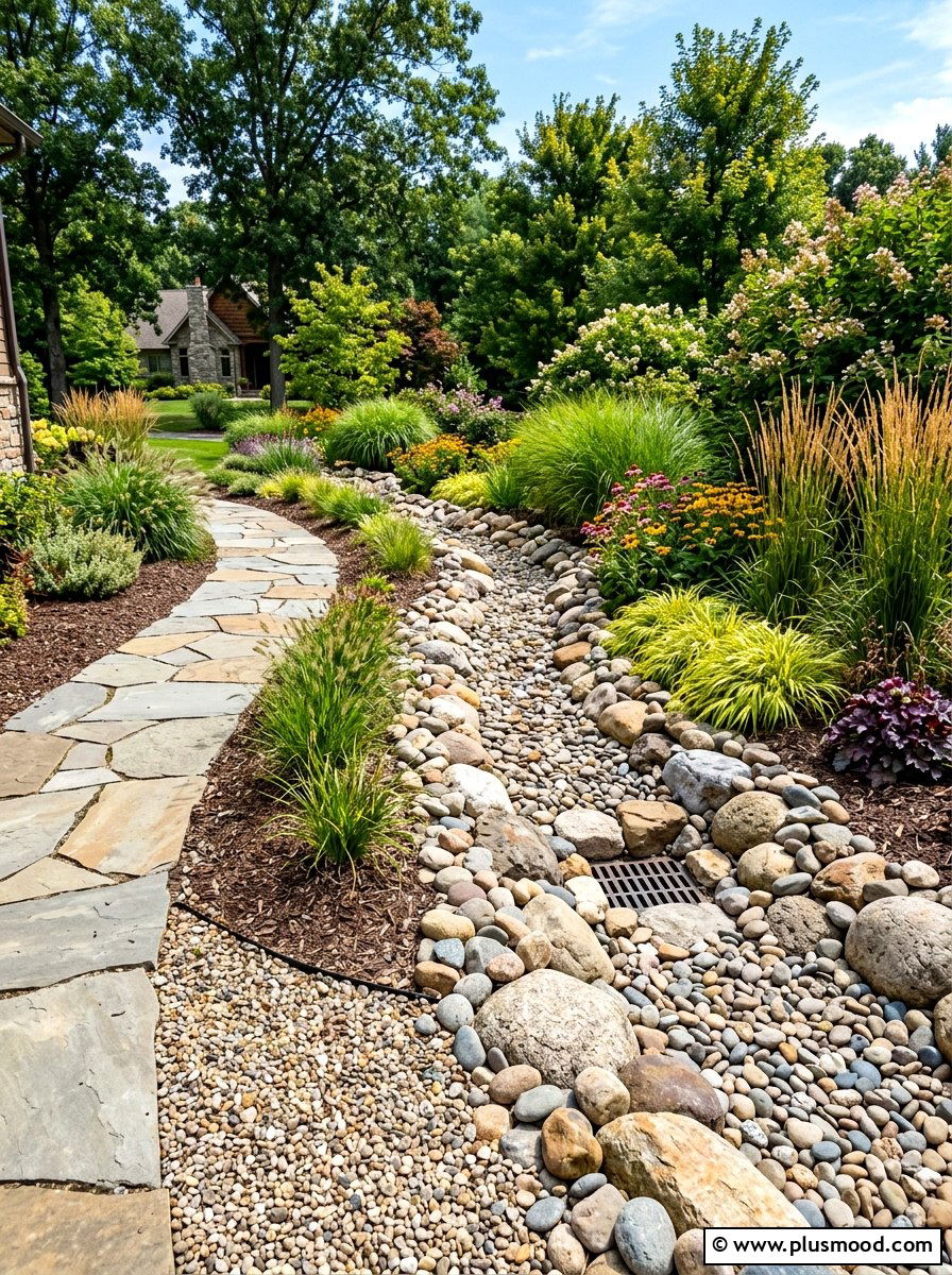 Dry creek bed landscaping - 25 summer rock garden ideas
