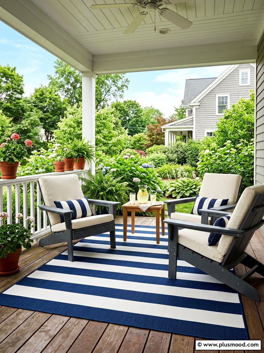 Durable Outdoor Rug - 25 summer porch refresh for entertaining ideas