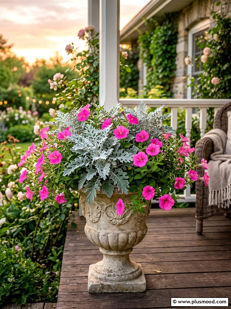 Dusty Miller Arrangement - 25 late summer porch planter ideas