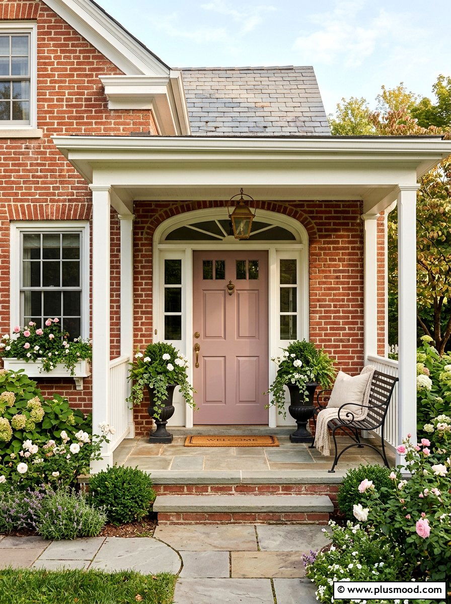 Dusty Rose Front Door - 25 summer front door color ideas