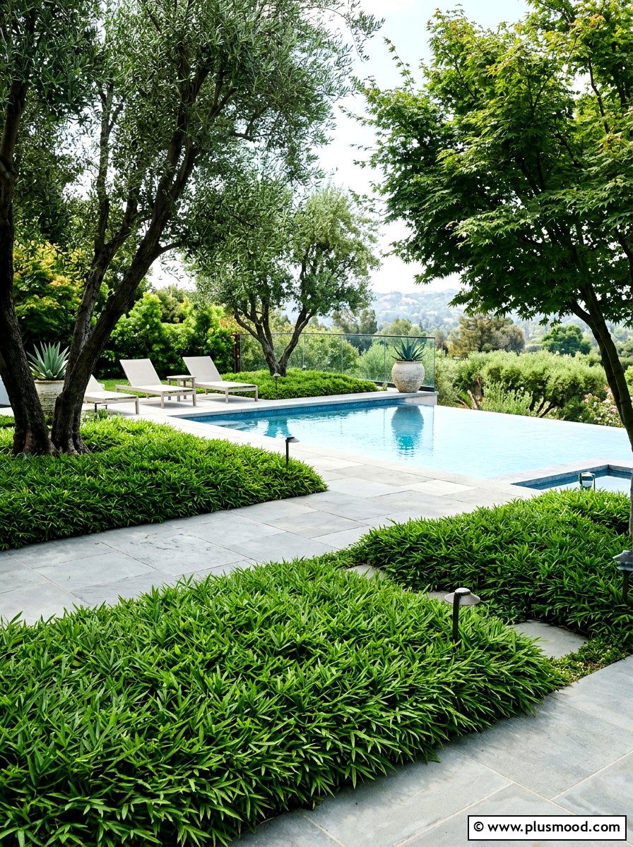 Dwarf Bamboo Pool Groundcover - 25 pool landscaping ideas with bamboo