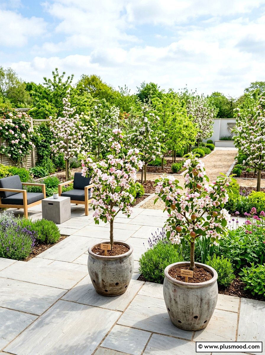 Dwarf Fruit Tree Grove - 25 small backyard ideas with butterfly garden