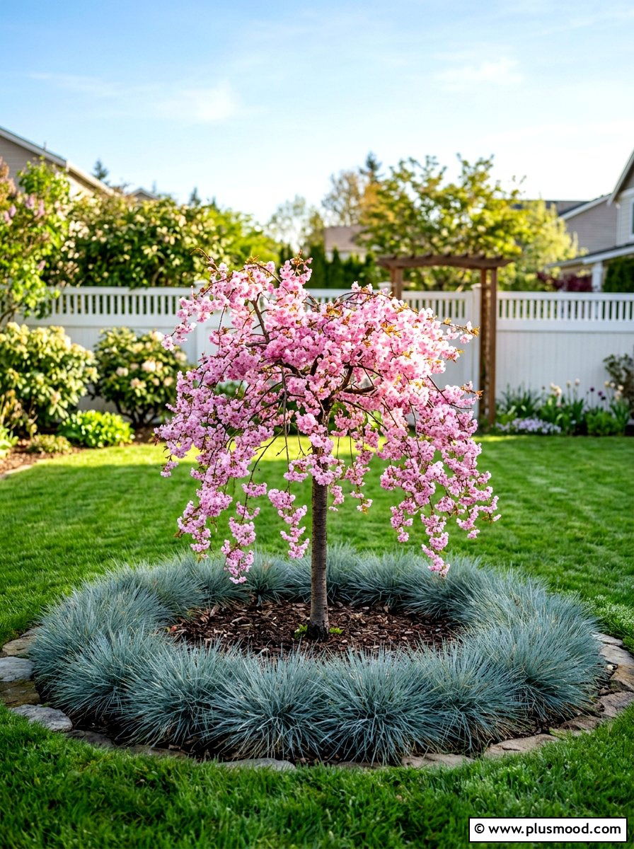 Dwarf Tree Focal Point - 25 small backyard ideas with garden