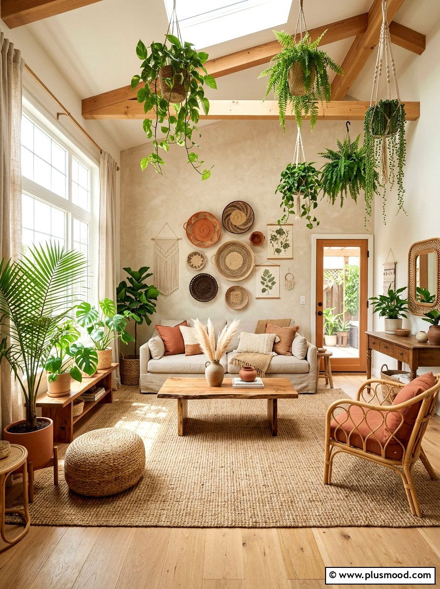 Earthy Boho Living Room - 25 neutral summer living room ideas