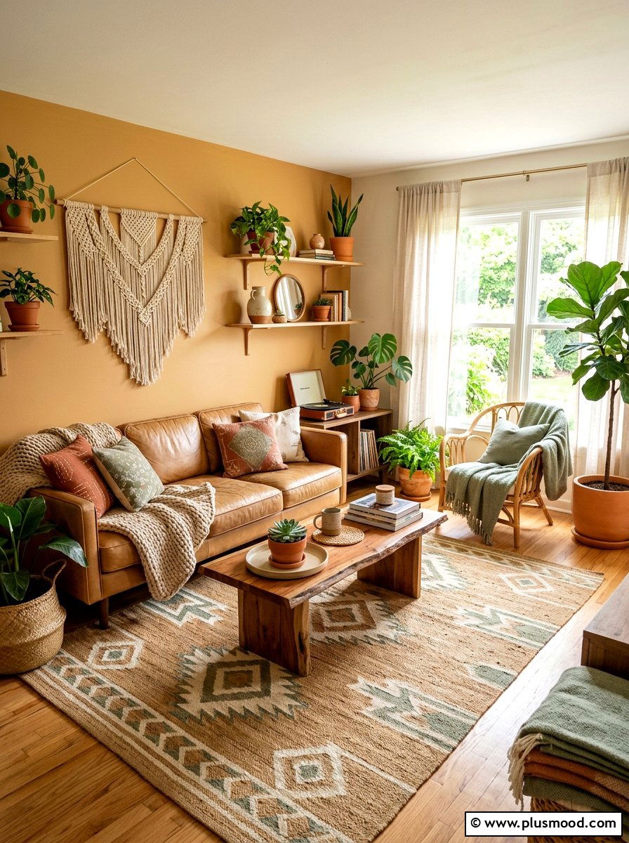 Earthy Boho Living Room - 25 bright summer living room ideas
