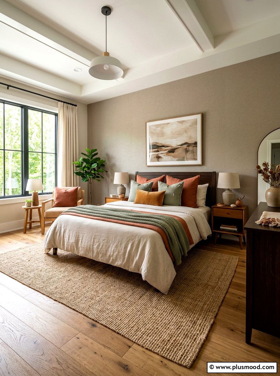 Earthy color palette - 25 late summer bedroom decor ideas