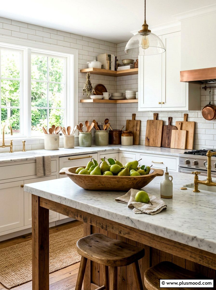 Earthy organic kitchen styling - 25 summer to fall transition decor ideas