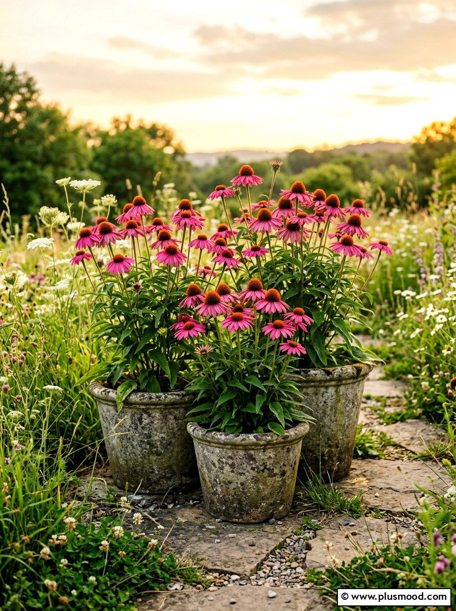 Echinacea Container Garden - 25 late summer planter ideas