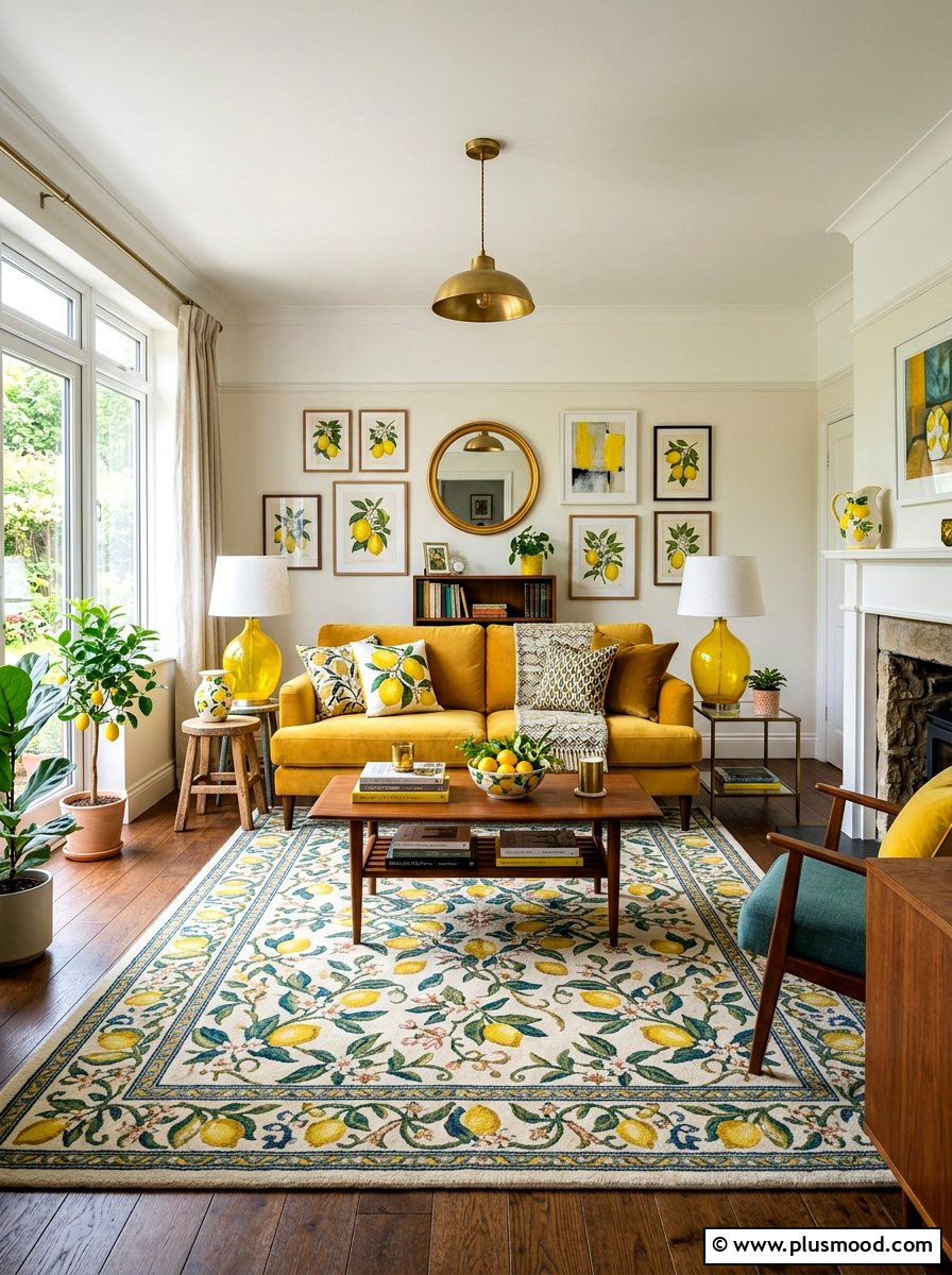 Eclectic Lemon Living Room - 25 summer lemon decor ideas for living room