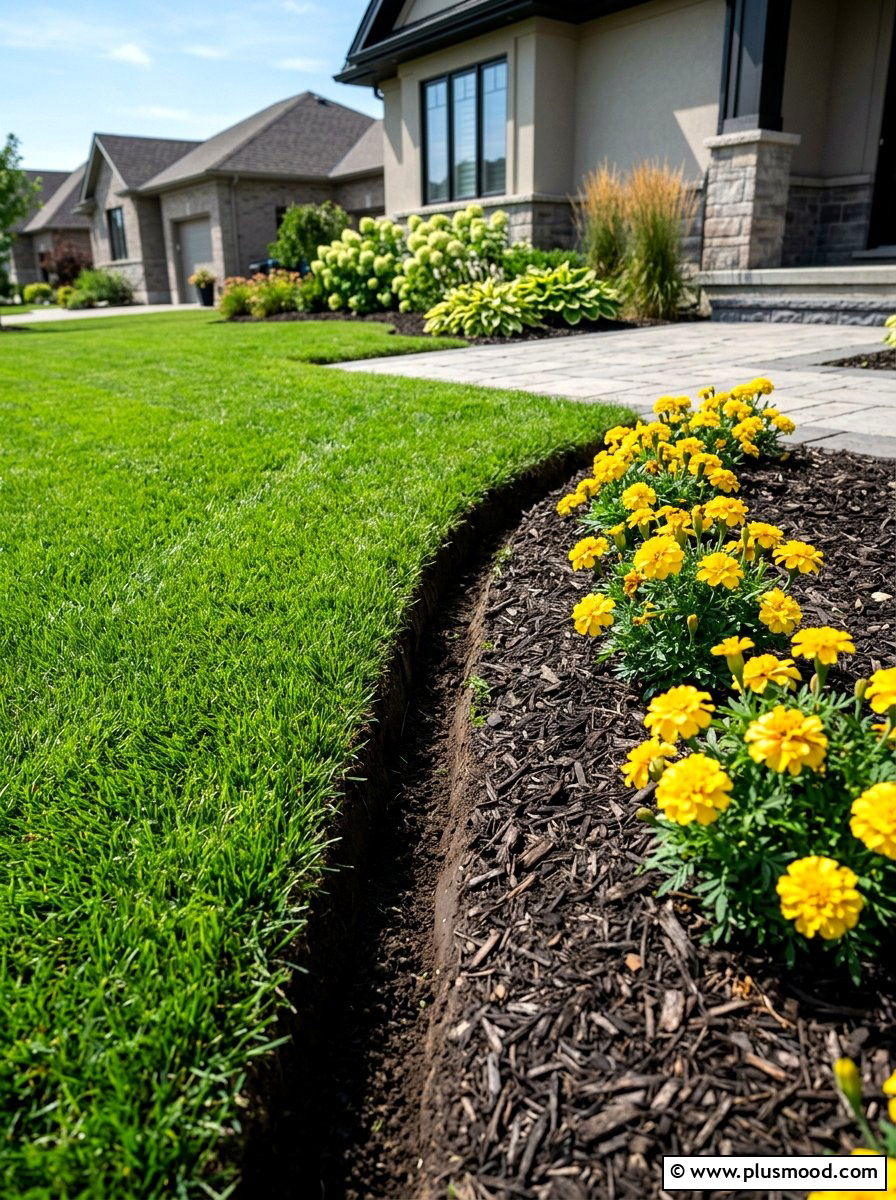 Edged Lawn Border - 25 summer budget landscaping ideas