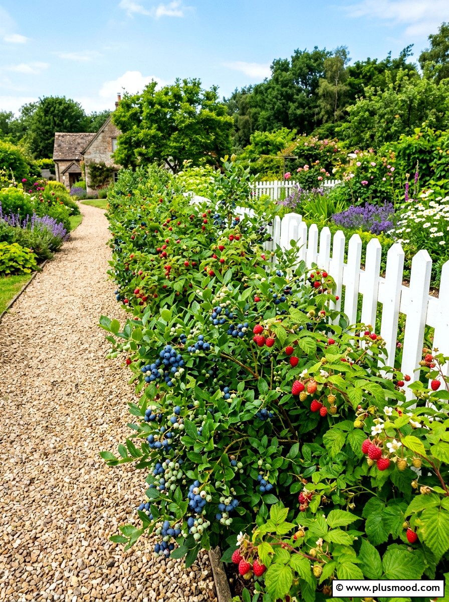 Edible Berry Hedge Border - 25 summer side yard landscaping ideas