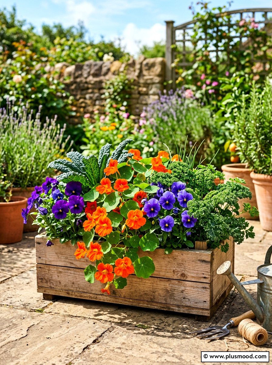 Edible Flower Container - 25 summer planter ideas