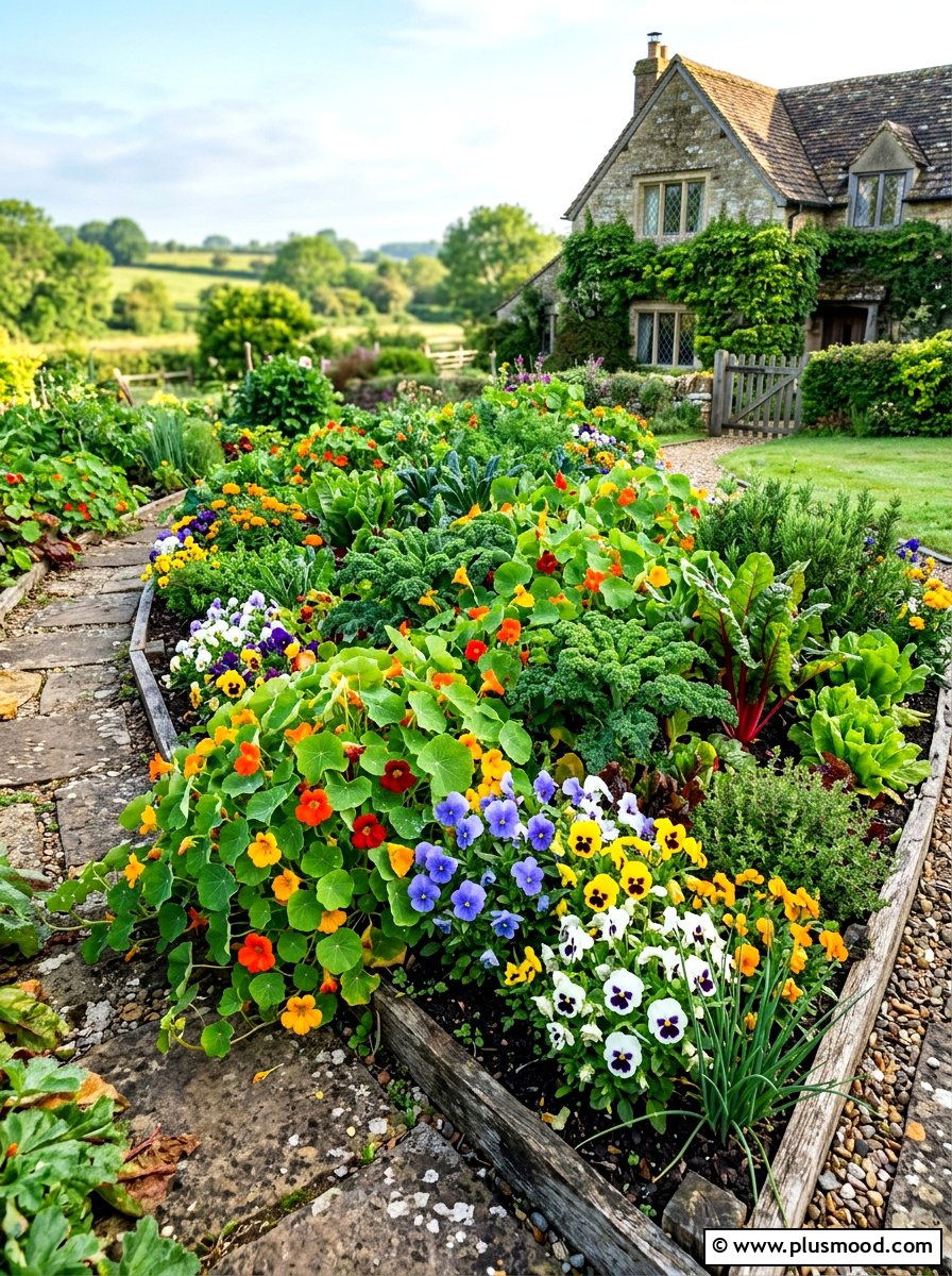Edible Flower Garden Bed - 25 summer kitchen garden ideas