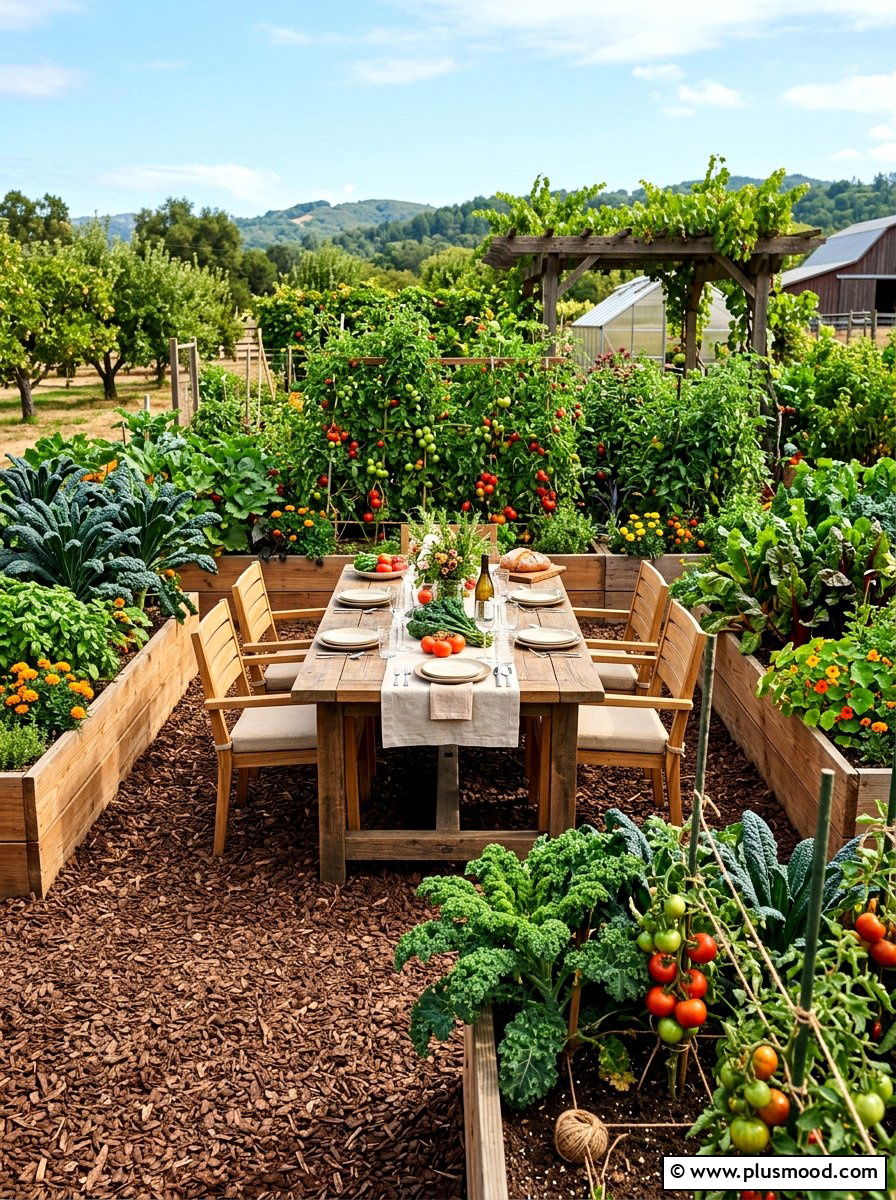 Edible Garden Dining Backdrop - 25 summer outdoor dining ideas
