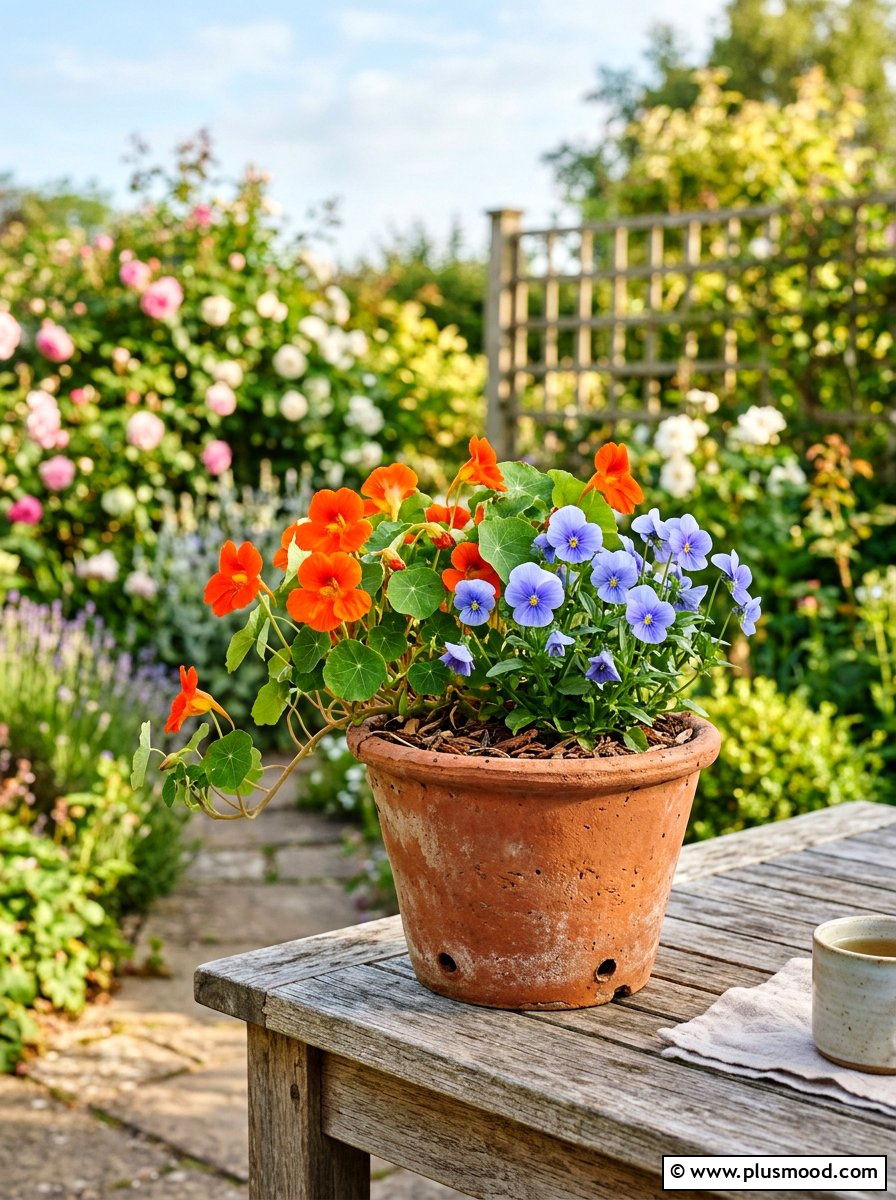 Edible flower pot - 25 small backyard ideas with container garden