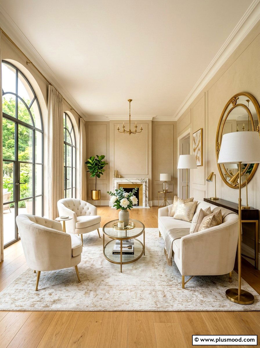 Elegant Gold Summer Living Room - 25 summer easy living room makeover ideas